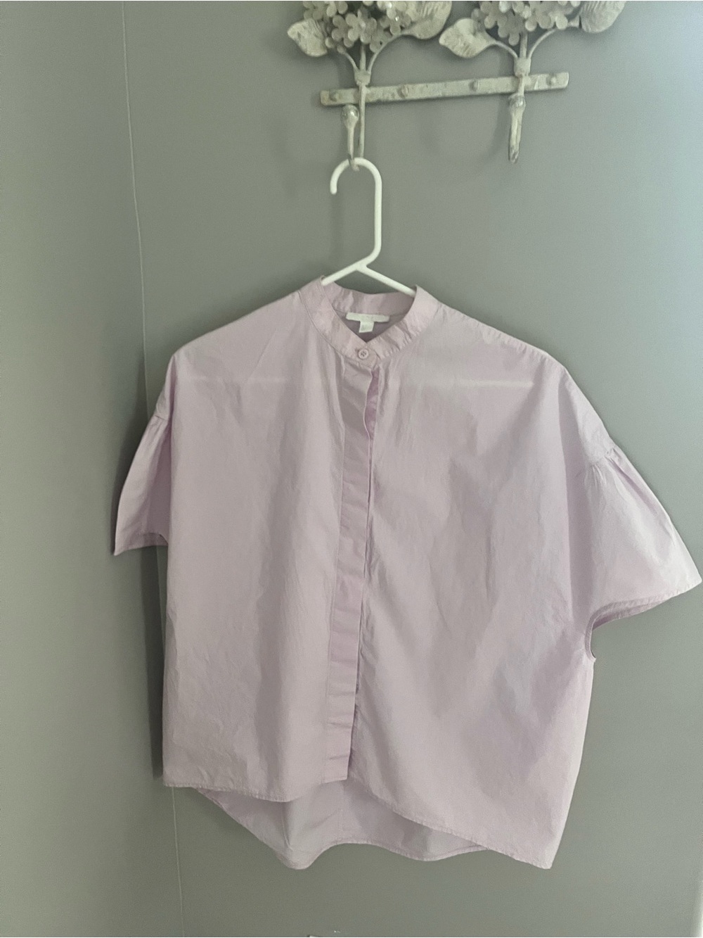 COS Soft pastel pink Short Sleeve Button-Up